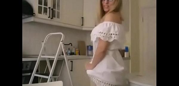  milf teasing on cam while handy man is working